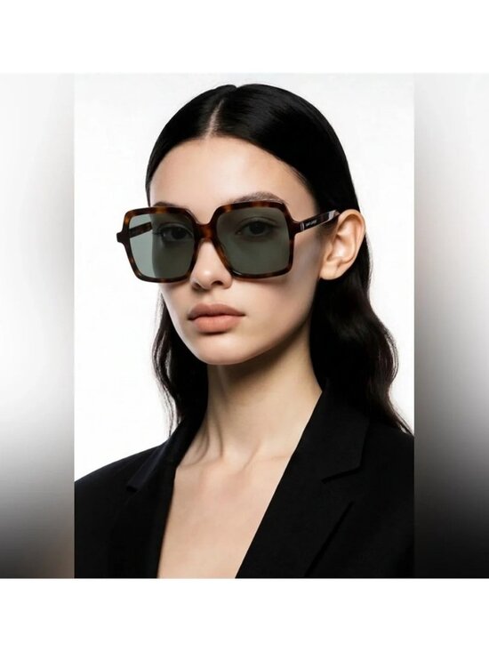 New Authentic Tortoise Square Sunglasses with Black Case SL 174 002 main image 9
